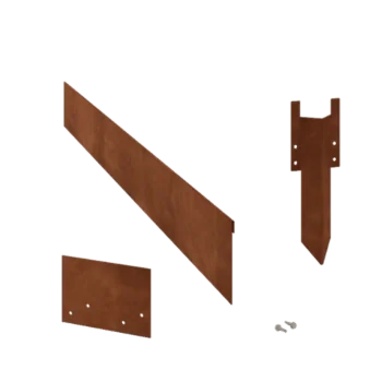 Bordadura em aço corten - Achatada - Altura 13 cm - Conjunto completo 24 metro
