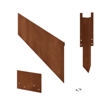 Bordadura em aço corten - Achatada - Altura 23 cm - Conjunto completo 15 metro
