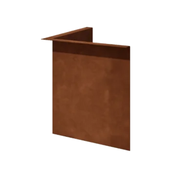 Bordadura em aço corten - Fixa - Canto interno - Altura 34 cm