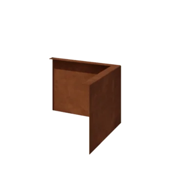 Bordadura em aço corten - Fixa - Canto externo - Altura 22 cm