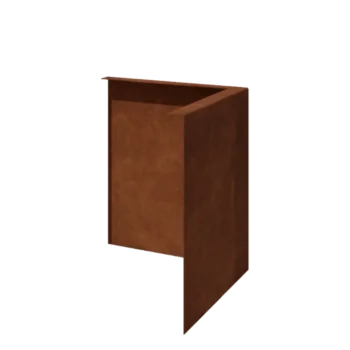 Bordadura em aço corten - Fixa - Canto externo - Altura 34 cm