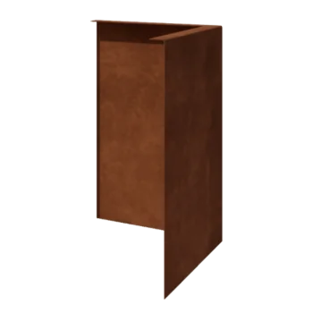 Bordadura em aço corten - Fixa - Canto externo - Altura 45 cm