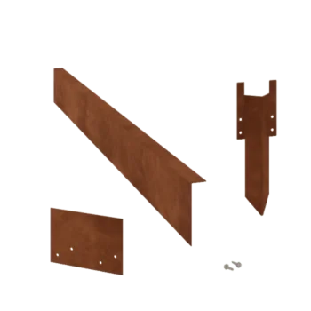 Bordadura em aço corten - Fixa - Altura 12 cm - Conjunto completo 24 metro