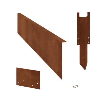 Bordadura em aço corten - Fixa - Altura 22 cm - Conjunto completo 15 metro