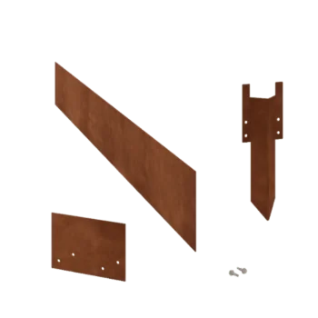 Bordadura em aço corten - Reta - Altura 15 cm - Conjunto completo 24 metro