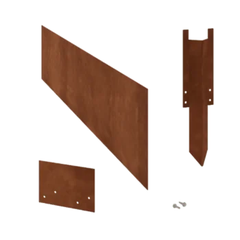 Bordadura em aço corten - Reta - Altura 25 cm - Conjunto completo 24 metro