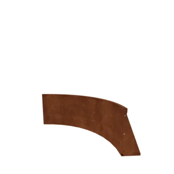 Muro de contenção em aço corten - Curva interna - 100 x 100 x 50 cm