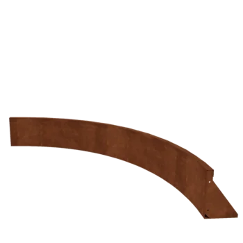 Muro de contenção em aço corten - Curva interna - 150 x 150 x 30 cm