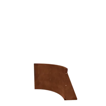 Muro de contenção em aço corten - Curva interna - 50 x 50 x 50 cm