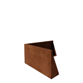 Muro de contenção em aço corten - Canto externo - 100 x 100 x 50 cm