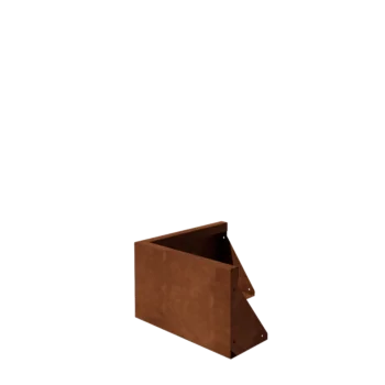 Muro de contenção em aço corten - Canto externo - 50 x 50 x 30 cm