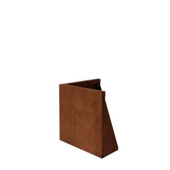 Muro de contenção em aço corten - Canto externo - 50 x 50 x 50 cm