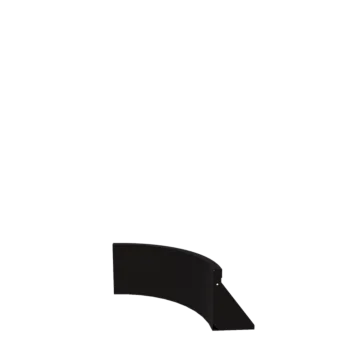 Muro de contenção em aço - Curva interna - 50 x 50 x 30 cm - RAL9005 fosco (preto)