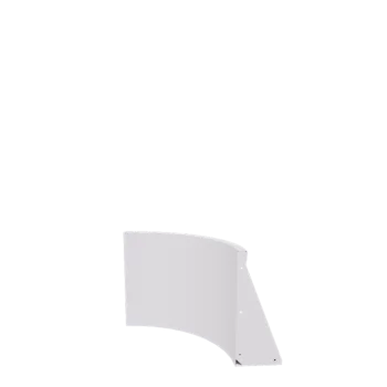 Muro de contenção em aço - Curva interna - 50 x 50 x 50 cm - RAL9010 fosco (branco)