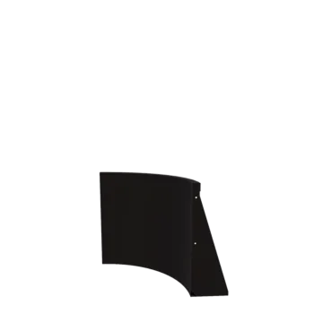 Muro de contenção em aço - Curva interna - 50 x 50 x 60 cm - RAL9005 fosco (preto)