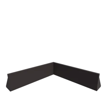 Muro de contenção em aço - Canto interno - 100 x 100 x 30 cm - RAL7016 fosco (cinzento antracite)