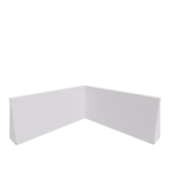 Muro de contenção em aço - Canto interno - 100 x 100 x 50 cm - RAL9010 fosco (branco)