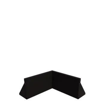 Muro de contenção em aço - Canto interno - 50 x 50 x 30 cm - RAL9005 fosco (preto)