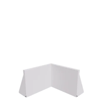 Muro de contenção em aço - Canto interno - 50 x 50 x 40 cm - RAL9010 fosco (branco)