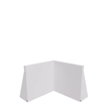 Muro de contenção em aço - Canto interno - 50 x 50 x 50 cm - RAL9010 fosco (branco)