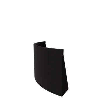 Muro de contenção em aço - Curva externa - 100 x 100 x 60 cm - RAL9005 fosco (preto)