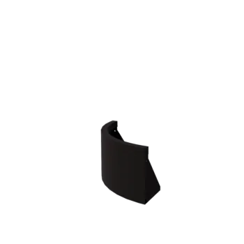 Muro de contenção em aço - Curva externa - 50 x 50 x 30 cm - RAL9005 fosco (preto)