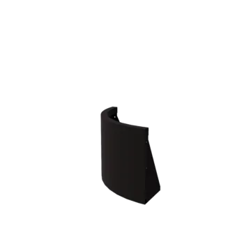 Muro de contenção em aço - Curva externa - 50 x 50 x 40 cm - RAL9005 fosco (preto)