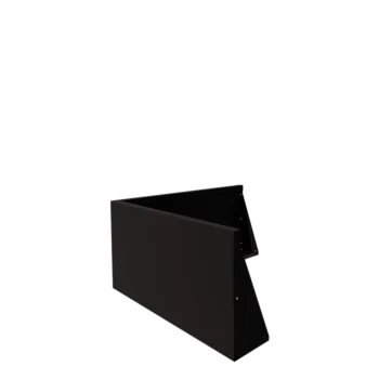Muro de contenção em aço - Canto externo - 100 x 100 x 50 cm - RAL9005 fosco (preto)