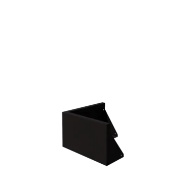 Muro de contenção em aço - Canto externo - 50 x 50 x 30 cm - RAL9005 fosco (preto)