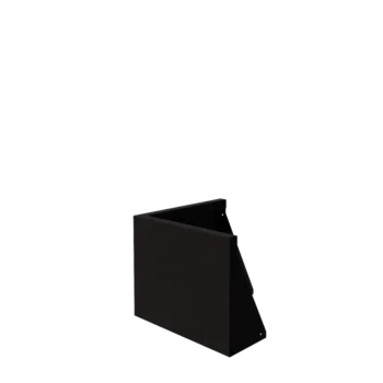 Muro de contenção em aço - Canto externo - 50 x 50 x 40 cm - RAL9005 fosco (preto)