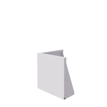 Muro de contenção em aço - Canto externo - 50 x 50 x 50 cm - RAL9010 fosco (branco)