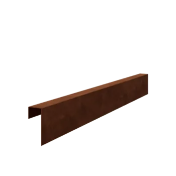 Perfil de encaixe em aço corten - 15 x 6 x 5 cm - 150 cm