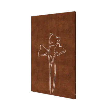 Painel decorativo em aço corten - Tulipa simétrico - 120 x 6 x 190 cm