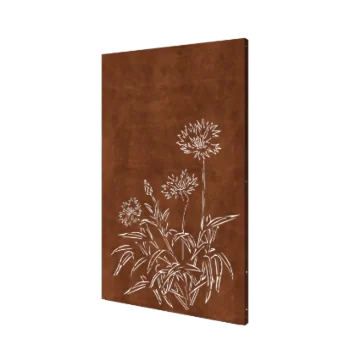 Painel decorativo em aço corten - Centáurea - 120 x 6 x 190 cm