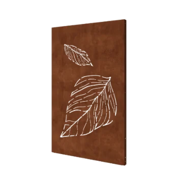 Painel decorativo em aço corten - Folhas 2 - 120 x 6 x 190 cm