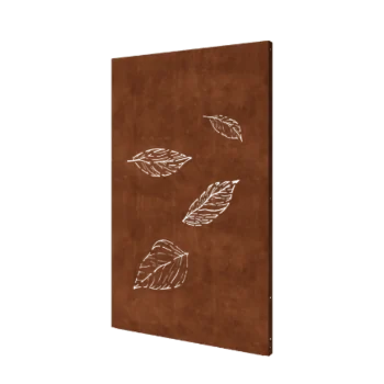 Painel decorativo em aço corten - Folhas 3 - 120 x 6 x 190 cm