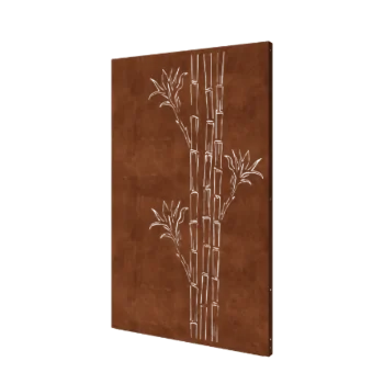 Painel decorativo em aço corten - Bambu - 120 x 6 x 190 cm