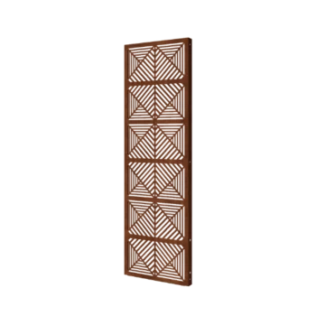 Painel decorativo em aço corten - Linhas 1 - 60 x 6 x 190 cm