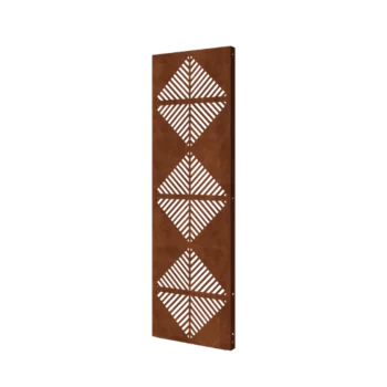 Painel decorativo em aço corten - Linhas 4 - 60 x 6 x 190 cm