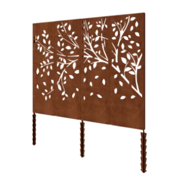 Painel decorativo em aço corten - Árvore Conjunto completo - 240 x 6 x 190 cm