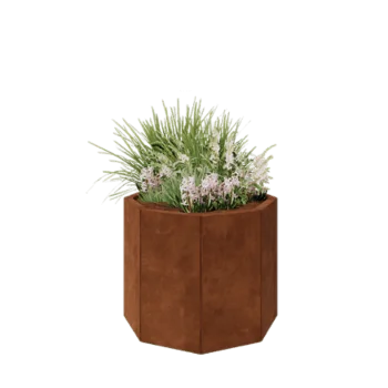 Floreira em aço corten - Octógone - 72,4 x 72,4 x 60 cm - Sem placa de base