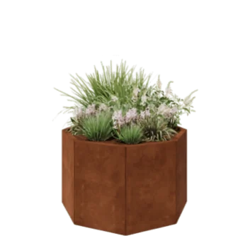 Floreira em aço corten - Octógone - 96,6 x 96,6 x 60 cm - Sem placa de base