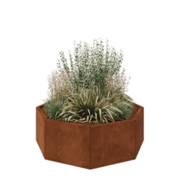 Floreira em aço corten - Octógone - 120,7 x 120,7 x 40 cm - Sem placa de base
