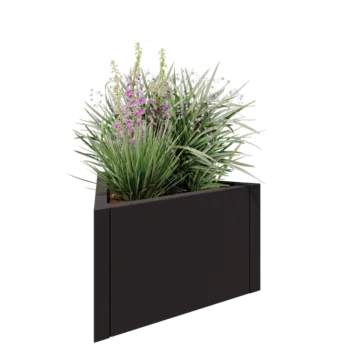 Floreira em aço - Triângulo equilátero - 70,6 x 61 x 40 cm - Outra cor RAL - Sem placa de base
