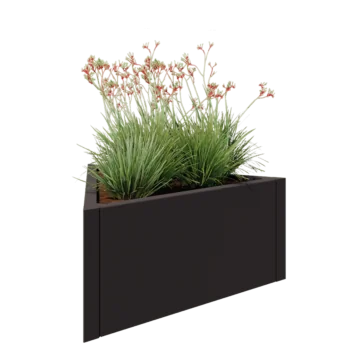 Floreira em aço - Triângulo equilátero - 90,6 x 78,3 x 40 cm - Outra cor RAL - Sem placa de base