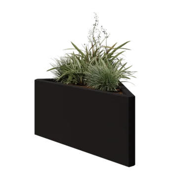 Floreira em aço - Triângulo isósceles - 83,9 x 46,4 x 40 cm - RAL9005 fosco (preto) - Sem placa de base