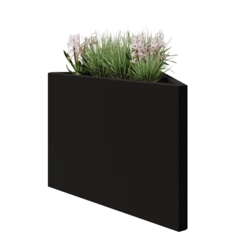 Floreira em aço - Triângulo isósceles - 83,9 x 46,4 x 60 cm - RAL9005 fosco (preto) - Sem placa de base