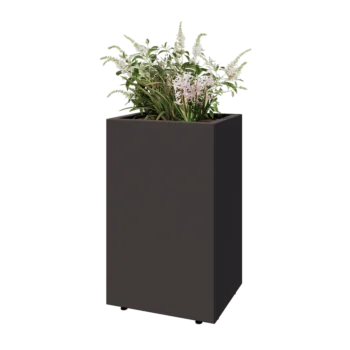 Floreira em aço - Retângulo - 50 x 40 x 80 cm - Outra cor RAL - Com placa de base - Com pés