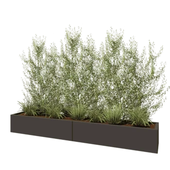 Floreira XXL em aço - Retângulo - 240 x 40 x 30 cm - RAL7016 fosco (cinzento antracite) - Sem placa de base