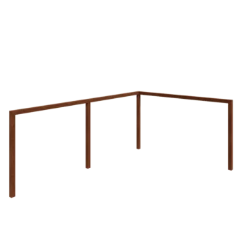 Pérgola em aço corten - Canto - 600 x 412 x 242 cm - Sem base de betão